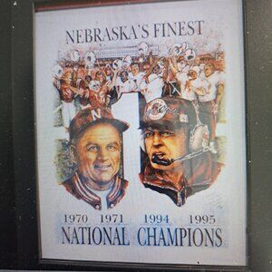 Nebraska's Finest National Champions Football Print in Black Wood Frame
